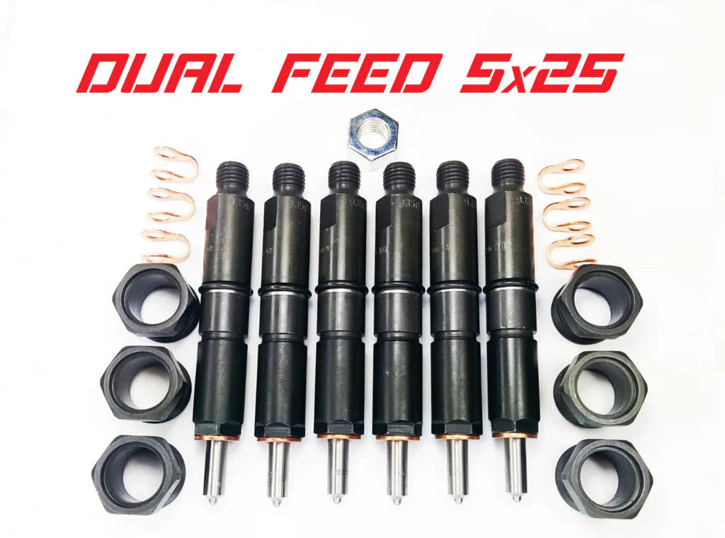 Dodge 94-98 5.9L 12 Valve 5x25 DUAL FEED Injector Set Dynomite Diesel